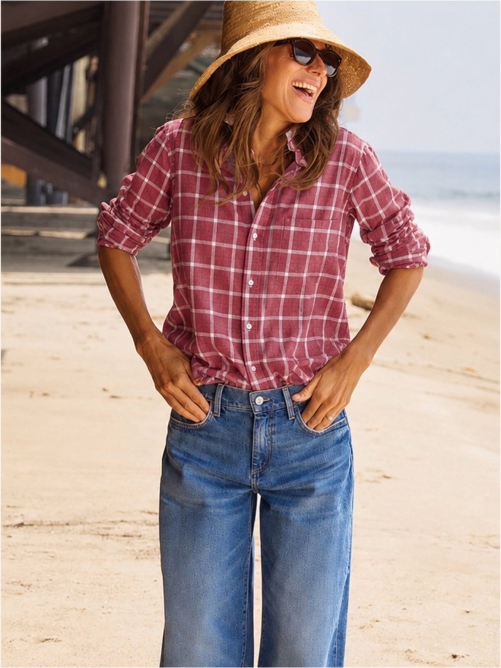 Frank & Eileen Barry Linen Button Down Shirt, Size XS